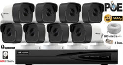 Hikvision komplett analóg kamera rendszer 8 kültéri IP kamera, 2MP Full HD 1080P, beépített mikrofon, IR 30m (KIT8CH6430C)