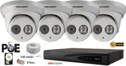 Komplett Hikvision IP analóg kamera rendszer 4 db STARLIGHT beltéri kamera, 2MP Full HD 1080p, IR 30m