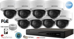  Hikvision komplett analóg kamera rendszer 8 beltéri IP kamera, AcuSense, SD-kártya, 4MP (2K), IR 30m (KIT8CH6130C)