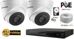  Komplett Hikvision IP analóg kamera rendszer 2 beltéri kamerával, 2MP Full HD 1080P, IR 30m (KIT2CH5230C)