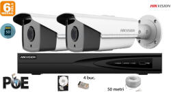 Hikvision komplett analóg kamera rendszer 2 kültéri IP kamera, 6MP(3K), SD-kártya, IR 80m (KIT2CH7380C)
