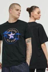 Converse pamut póló fekete, nyomott mintás - fekete XXXS - answear - 7 690 Ft