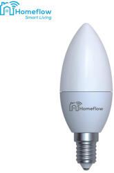 Homeflow Intelligens LED Vezeték Nélküli Homeflow B-5003, E14, 9W, 400lm, Tompítható, Meleg / Hideg fény, Mobiltelefon vezérlés