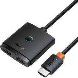 Baseus HDMI 2in1 4K 60Hz kétirányú adapter beépített 1m-es kábellel Baseus AirJoy - fekete