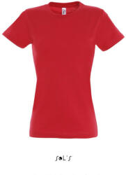 SOL'S IMPERIAL környakú Női rövid ujjú pamut póló SO11502, Red-XL