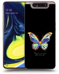 Picasee Husă transparentă din silicon pentru Samsung Galaxy A80 A805F - Diamanty Black