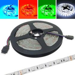 Masterled Banda LED 12V, lungime 5 m, 150 LED-uri multicolor, 9-10lm/led, IP20, latime 10 mm