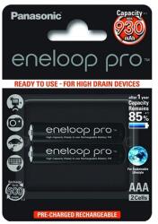Panasonic ENELOOP PRO elem (AAA, BK-4HCDE/2BE, 1.2V, 930 mAh Ni-MH, újratölthető) 2db / csomag (BK-4HCDE/2BE)