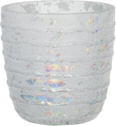 Clayre & Eef Set 4 suporturi lumanari sticla alba candle 10x10 cm (6GL2953) - storel
