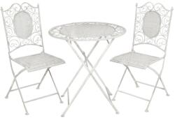 Clayre & Eef Set 2 scaune pliabile si masa fier forjat gri garden ø 70 cm x 75 h (5Y0128) - storel