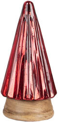 Clayre & Eef Brad craciun sticla rosie lemn maro 11x20 cm (65236S) - storel