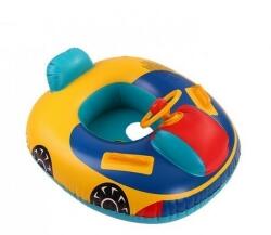 Colac gonflabil pentru copii , forma de masina cu volan si manere, 80 x 60 , multicolor, gonga multicolor (BU957)