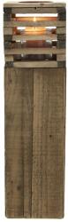 Clayre and Eef Set 2 suporturi lumanari lemn maro 14x14x52 cm (6H2088)