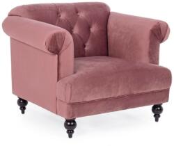 Bizzotto Fotoliu cu tapiterie roz si picioare din lemn negru blossom 97 cm x 82 cm x 78 h x 44 h1 x 69 h2 (0748205) - storel