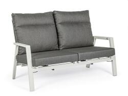 Canapea 2 locuri cu cadru din fier si perne textil gri kledi 152 cm x 81 cm x 98 h (0663061)
