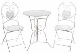 Decorer Set 2 scaune pliabile si masa fier forjat alb cuore 41 cm x 49 cm x 94 h (A53.25.11)