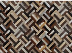 Mobikon Covor de lux din piele maro negru bej patchwork 200x300 cm (0000188841) - storel