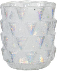 Clayre & Eef Set 4 suporturi lumanari sticla irizata 9x10 cm (6GL2956) - storel
