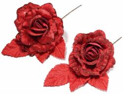 Decorer Set 12 trandafiri artificiali rosii 22 cm (A56.02.64)