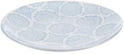 Bizzotto Platou decorativ din portelan alb albastru alambra ø 35 cm x 4 h (0502978) Tava