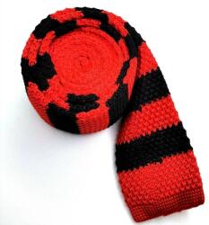  Cravata crosetata eleganta - red & black stripe (KNT23)