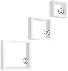 Mobikon Set 3 etajere mdf alb kvadro (0000203550)