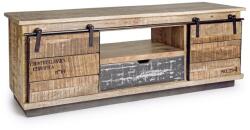 Bizzotto Comoda 2 usi mobile 1 sertar din lemn mango maro gri tudor 130 cm x 40 cm x 50 h (0745464) - storel