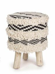 Bizzotto Taburet tapiterie bumbac natur negru Yucatan 30x40 cm (0720896deco)