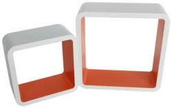 Mobikon Set 2 etajere mdf alb portocaliu fido (0000070336)