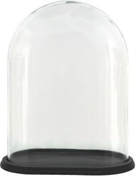 Clayre & Eef Platou decorativ lemn negru cupola sticla 32x19x40 cm (6GL3480) - storel Tava