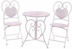 Decorer Set 2 scaune pliabile si 1 masa din fier roz 42x49x93 cm (A53.27.31)