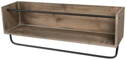 Clayre and Eef Etajera din lemn natur si fier negru 80 cm x 21 cm x 29 h (5Y0794) Raft