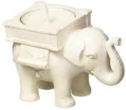 Suport pentru lumanare, model elefantul norocos, gonga® alb (CU498)