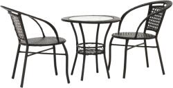 Mobikon Set mobilier de gradina rattan artificial maro 3 piese lasan (0000254777)