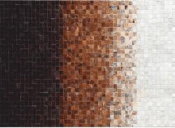 Mobikon Covor de lux din piele alb maro negru patchwork 170x240 cm (0000188793) - storel Covor