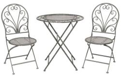 Clayre & Eef Set masa si 2 scaune gri ø 70x76 cm, 40x47x94 cm (5Y0693) - storel