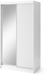 Expedo Dulap cu ușă glisantă BIAMO 2 cu oglindă, 120x220x60, alb/alb mat Garderoba