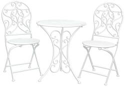 Clayre & Eef Set mobilier gradina 2 scaune pliabile si masa fier forjat alb (5Y0190)