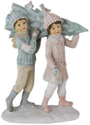 Clayre and Eef Figurine copii cu brad din polirasina 12 cm x 6 cm x 15 h (6PR4662)