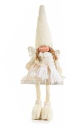 Decorer Figurina inger girl din portelan si textil alb crem 14x9x38 cm (A56.38.42B) - storel