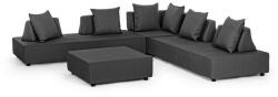  Set canapele cu tapiterie stofa gri inchis si masuta cafea piper 90 cm x 90 cm x 32 cm (0662861) Canapea