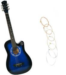 Chitara clasa din lemn 95 cm, cutaway blue club, set de corzi inclus (F78 + G200)