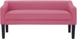 Mobikon Banca cu tapiterie textil roz si picioare lemn negru firona 127x56x60 cm (0000280882) Canapea