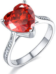 Steeel. hu - Nemesacél ékszer webáruház Ezüst gyűrű piros szintetikus gyémánt kővel