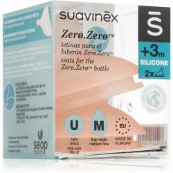 Suavinex Zero Zero Bottle Teat tetină pentru biberon M Medium Flow 0 m+ 2 buc