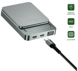 4smarts külső akkumulátor , vezeték nélküli tőltés , OneStyle 5000mAh MagSafe kompatibilis, szürke (4S540707)