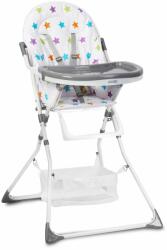 RicoKids asztali szék gyerekeknek, strapabíró fémvázas, levehető tálcás, könnyen karbantartható, 5 pontos biztonsági övek, fehér mintás, 98 x 57 cm (IMK-47075)