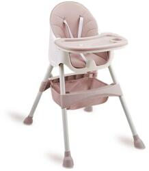 RicoKids 3 az 1-ben gyerek asztalszék, strapabíró fémvázas, levehető tálcás, könnyen karbantartható, 5 pontos biztonsági övek, állítható, rózsaszín, 92 x 62 cm (IMK-4700002)