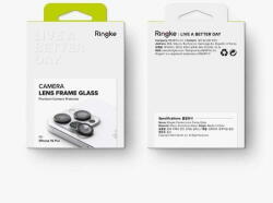 Ringke Husa Ringke iPhone 15 Pro Max Camera Lens Frame Protector Aluminium Alloy Set Transparent/ Black (CM09837RS) - vexio