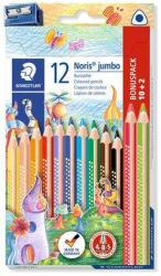 Jumbo Staedtler Noris Jumbo set de creioane colorate groase triunghiulare groase cu ascuțitoare (12 bucăți) (128 NC12P1)